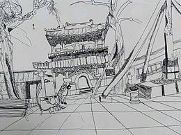 学生作品，少儿美术，线描