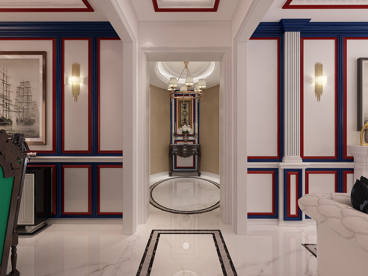 大连装修案例-大连普罗旺斯-英伦新风-152平