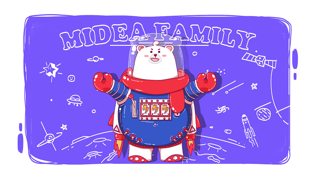 Midea Family 插画创意延展（图ZMTU0MDE5MTk2） - 图案 - 站酷设计师离飞原创素材 - 站酷ZCOOL
