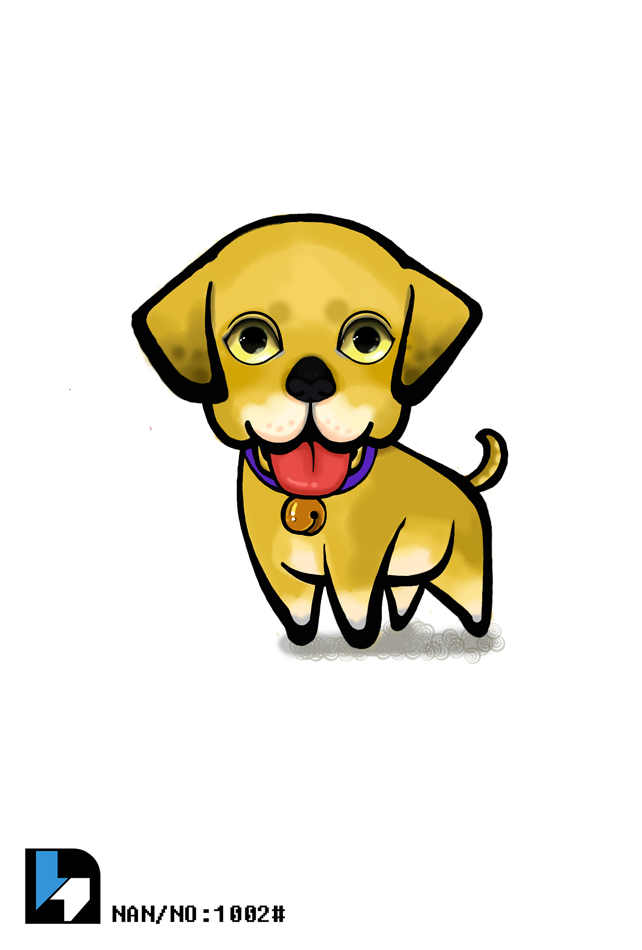 大黃狗動物插圖可愛的小狗卡通, 狗兒, 卡通的插畫, 創意卡通素材圖案，PSD和PNG圖片免費下載
