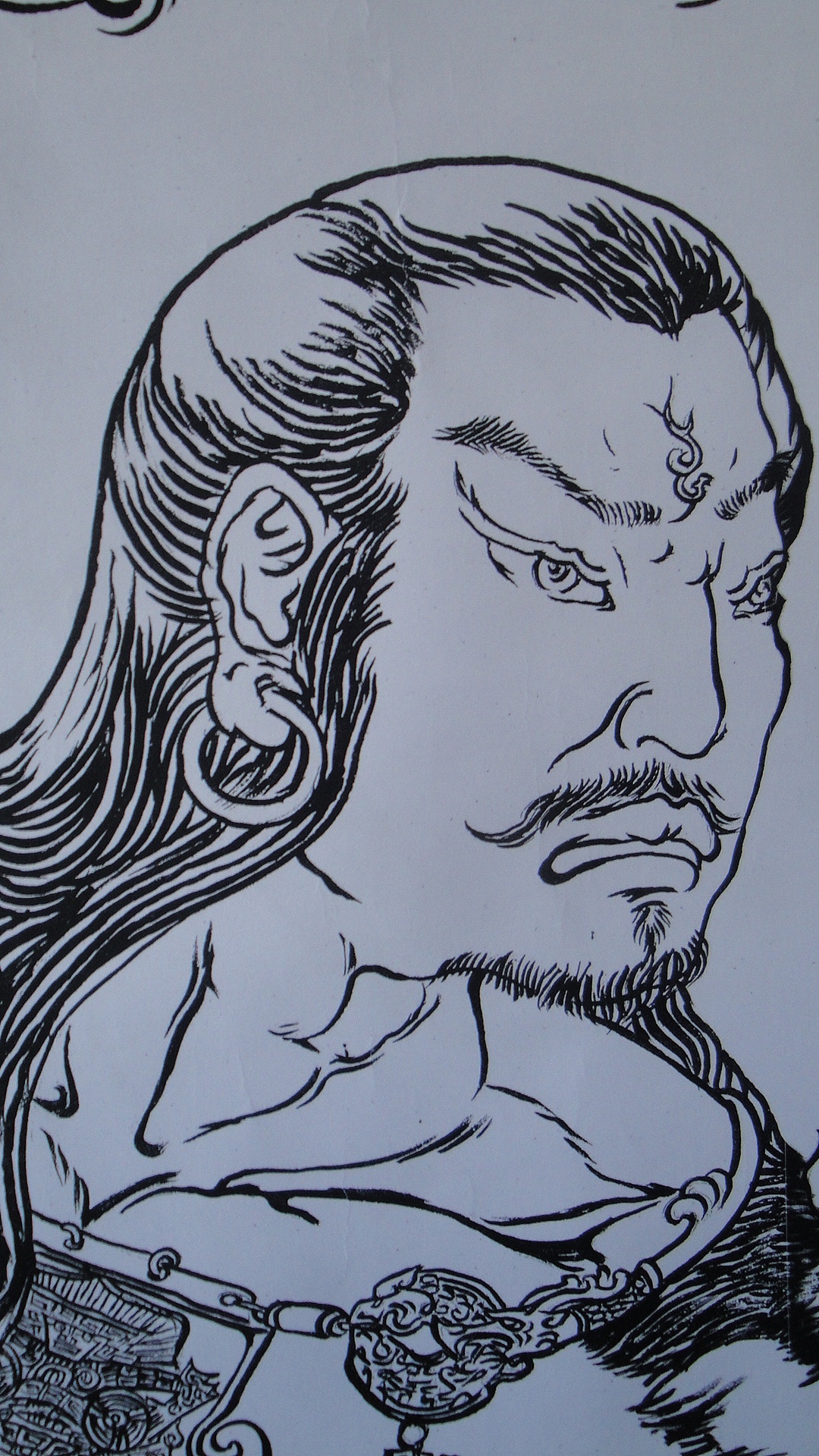 伏羲女娲白描稿,上色前嘚瑟一下.