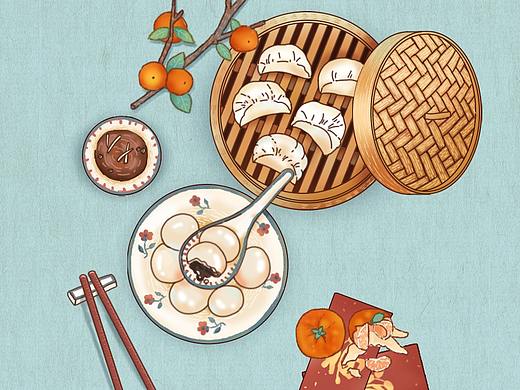 24节气之冬至/立冬/霜降/小寒/小雪复古中国风作品