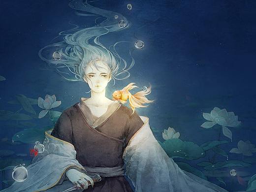 莲影华池图。