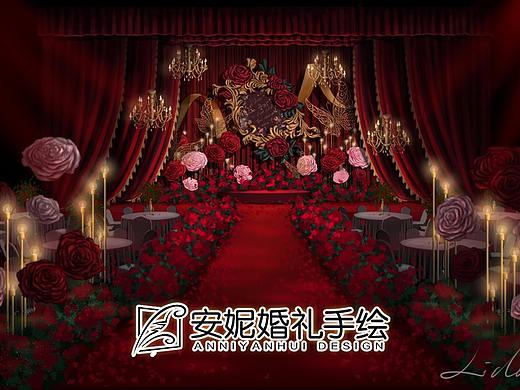 巴洛克风格婚礼手绘图