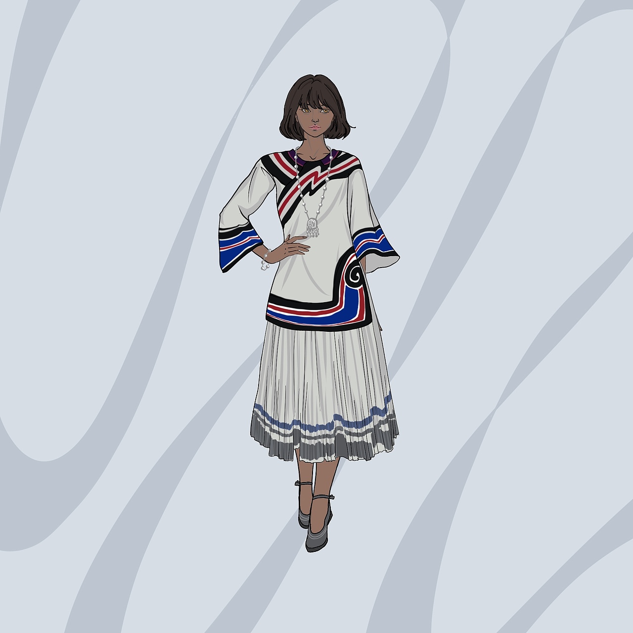 少数民族人物服饰插画(下 女生篇)