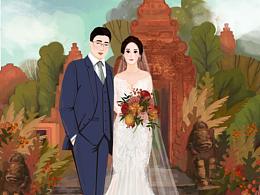 婚礼插画：可爱的祝福