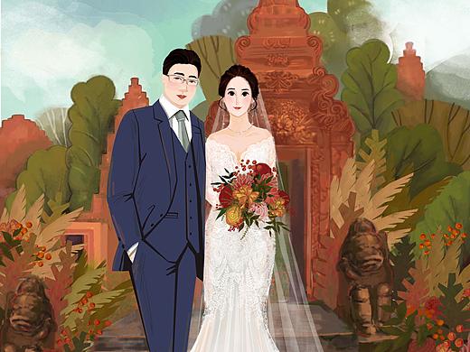 婚礼插画：可爱的祝福