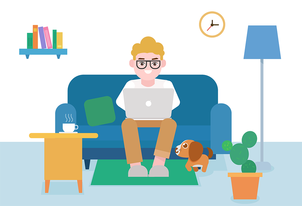 英语学习类 App 课程扁平插图