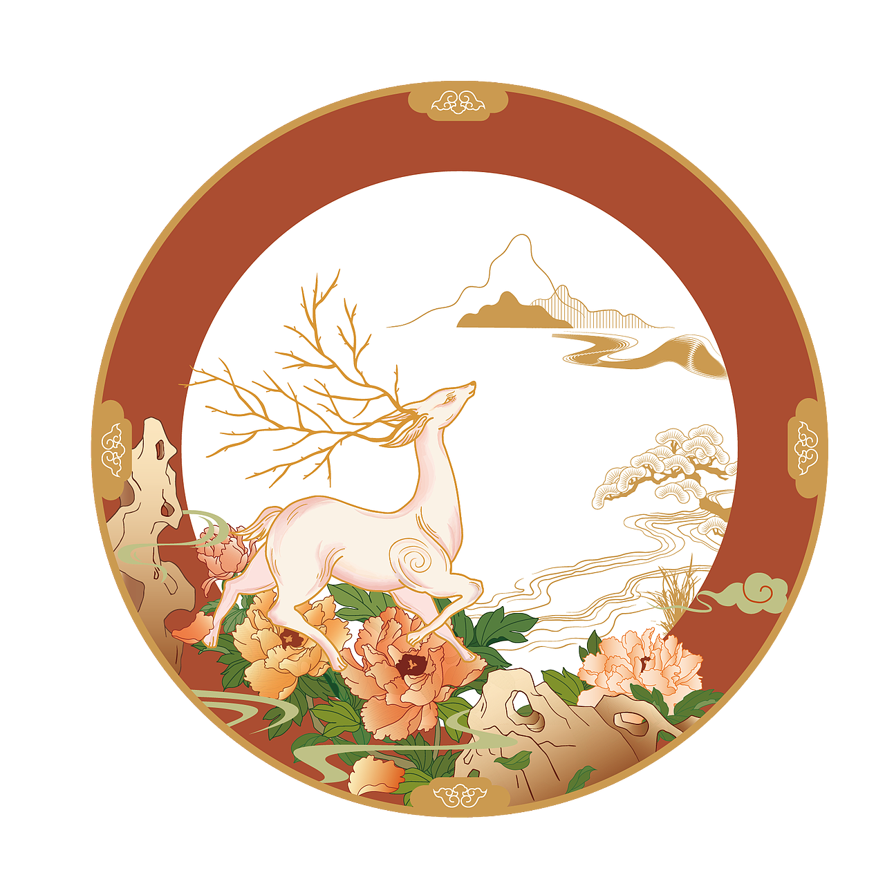 中式餐具｜白鹿&鸳鸯（图ZMjczMTkwNzUy） - 图案 - 站酷设计师levan原创素材 - 站酷ZCOOL