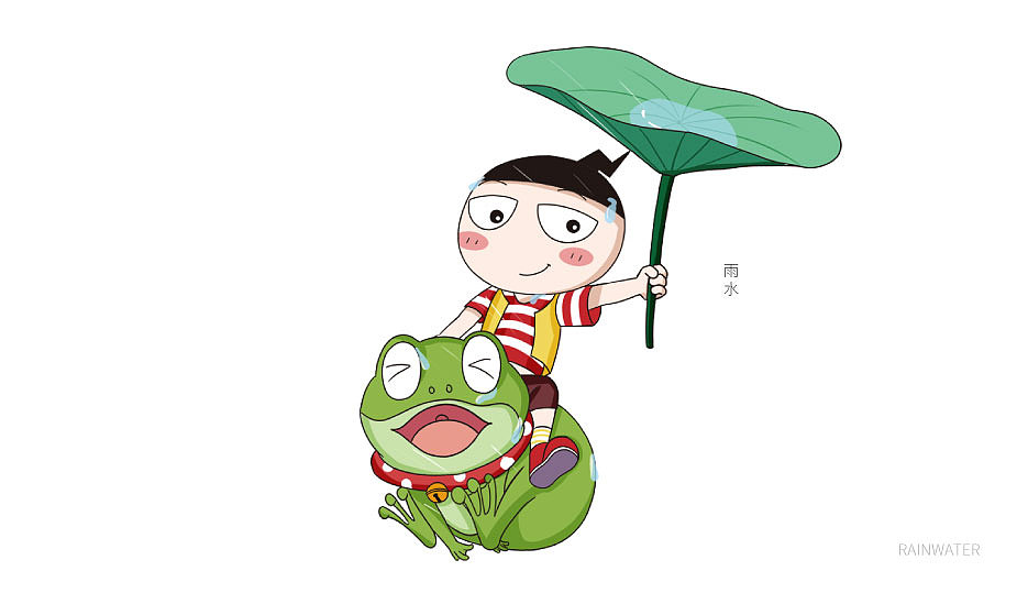 24个节气米小圈卡通插画