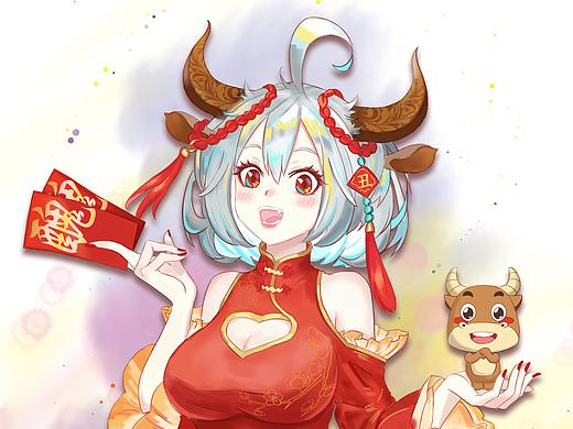 新年賀圖（個人主頁-ZNDk5NjU0ODQ=） - 概念設(shè)定 - 站酷設(shè)計師_kiko醬原創(chuàng)素材 - 站酷ZCOOL