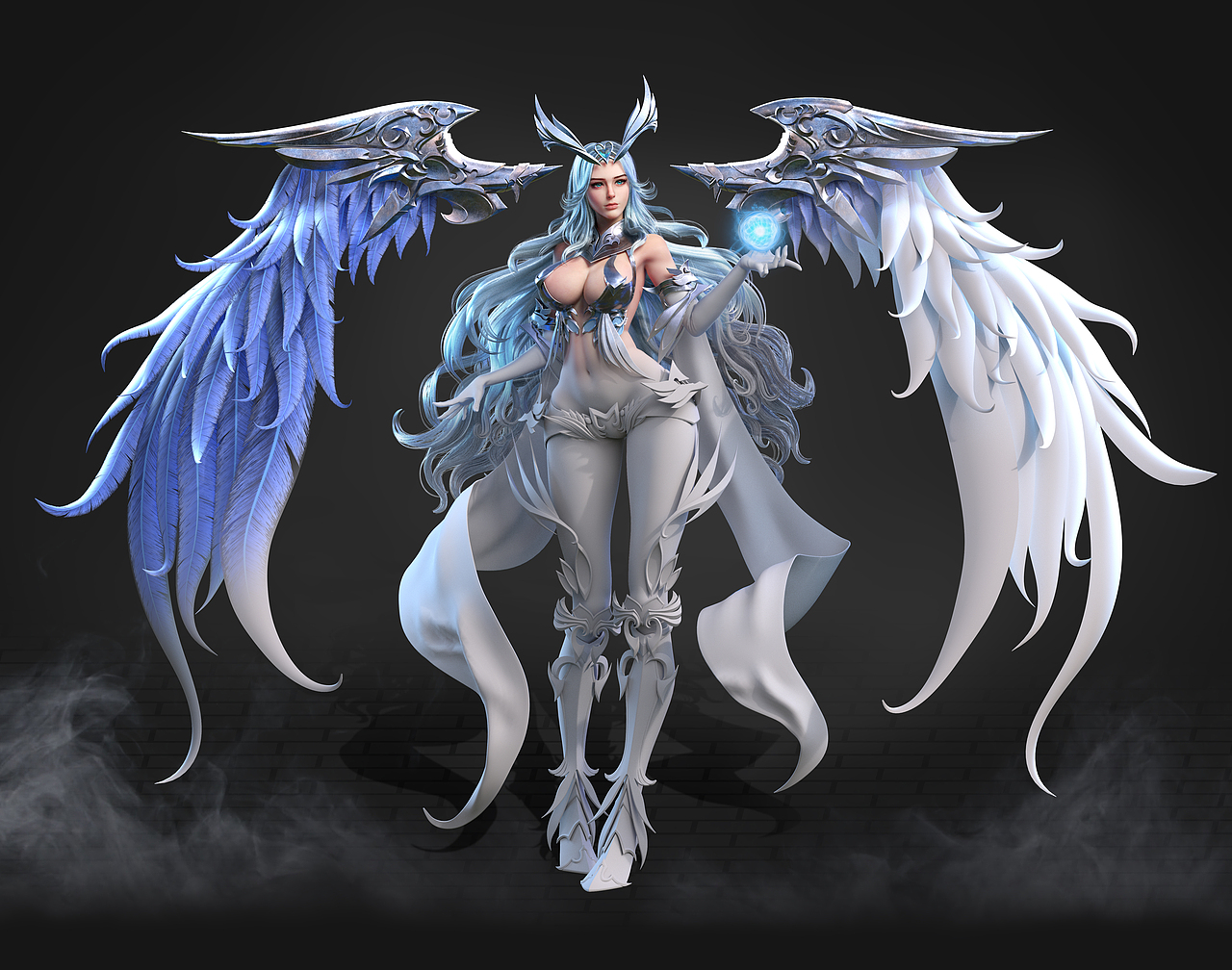 jungmin jin /dospi天使建模,很喜欢原画 就做了一个,新手渣作 大佬轻