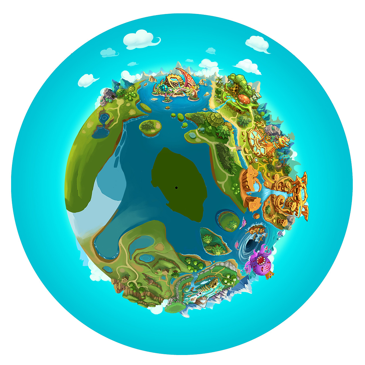 2013年游戏场景原画-世界地图