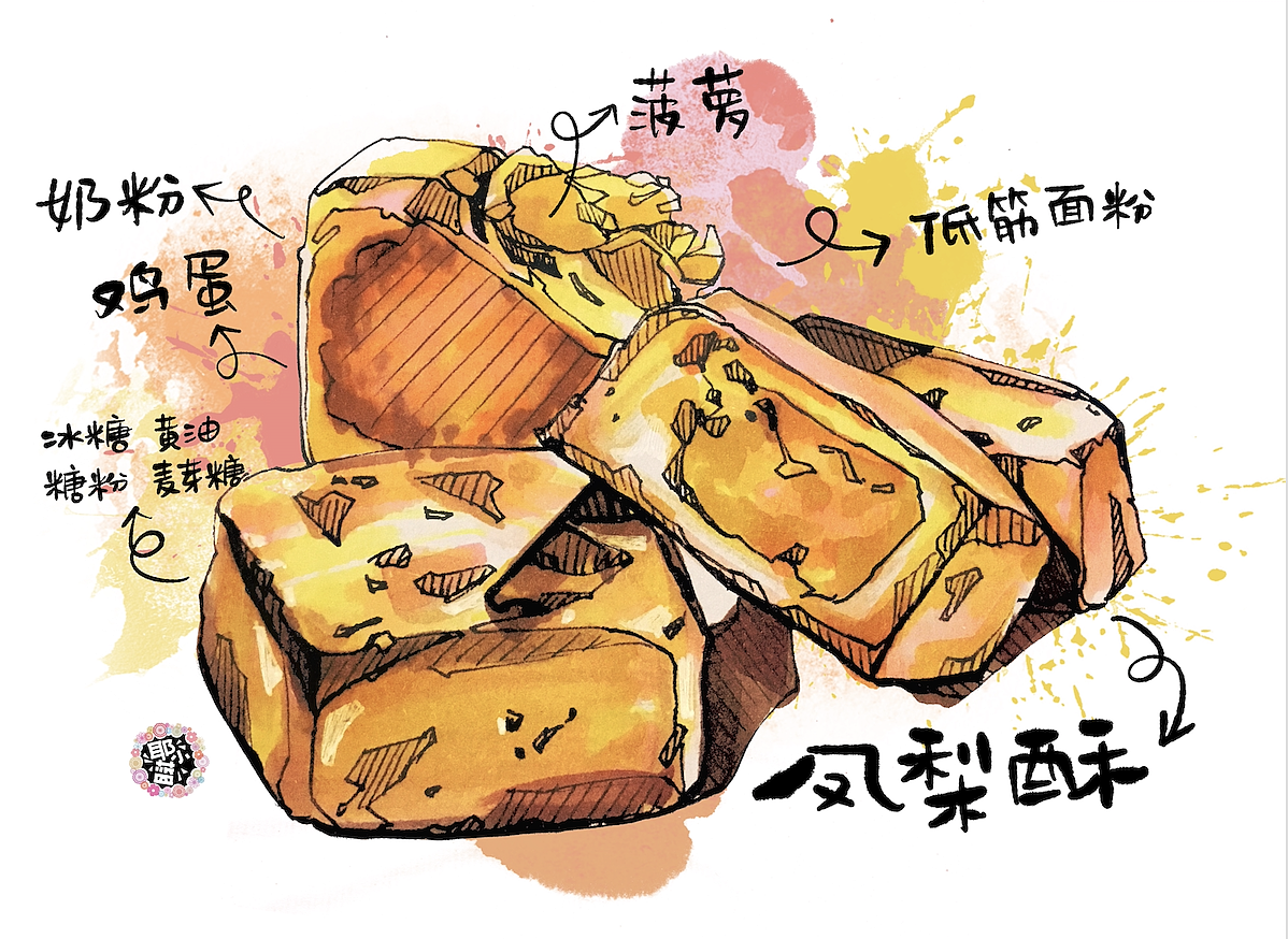 厦门美食马克笔手绘插画 人间最美的烟火 - 茶配