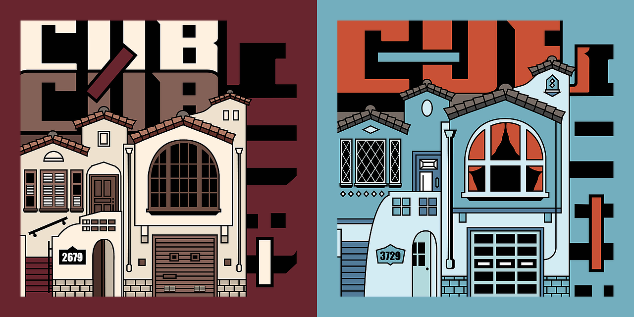 Illustrations of Houses in San Francisco（图ZMjIwNDQ2ODc2） - 艺术插画 - 站酷设计师汪二狗子原创素材 - 站酷ZCOOL
