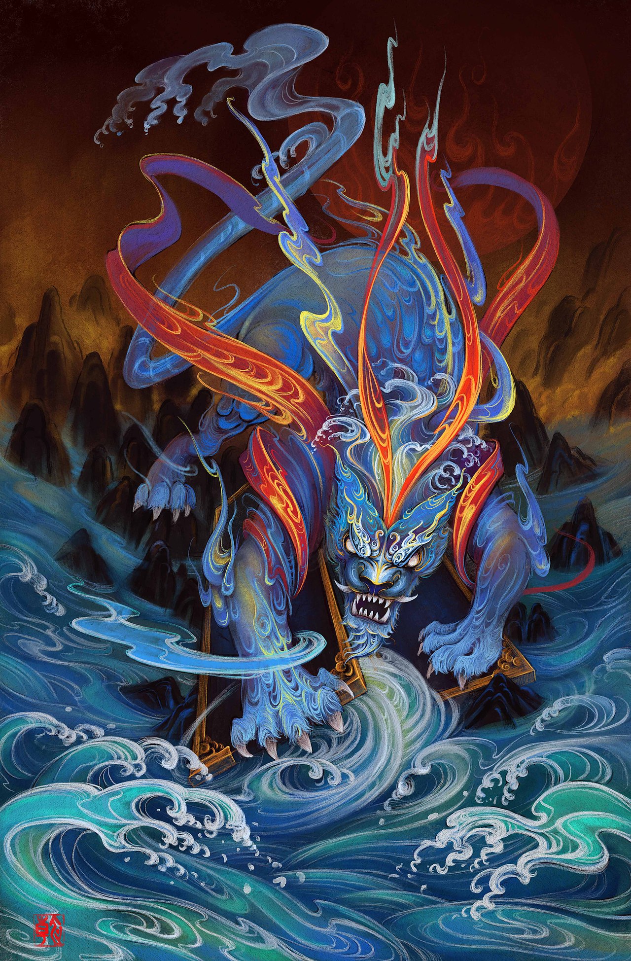 中国异兽 青鸾 箕水豹|插画|创作习作|乾心_原创作品-站酷zcool