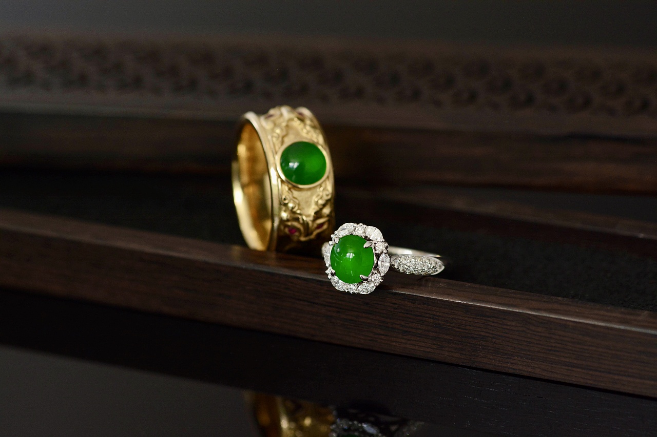 设计师作品|花头翡翠女戒