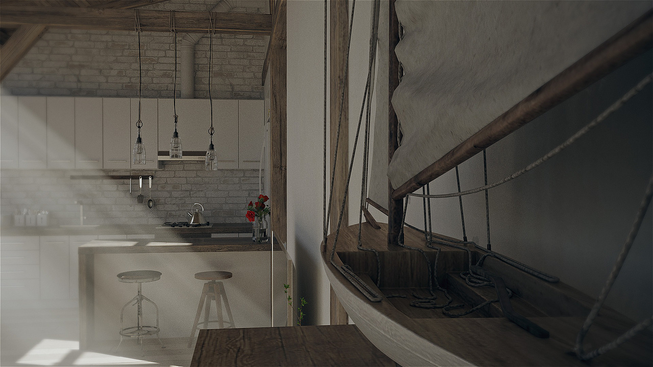 酒架/置物架 写实场景渲染