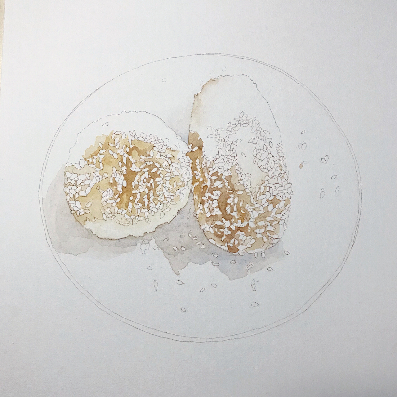 原创作品纯艺术绘画水彩水彩美食南京南京美食原创绘画