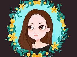 自畫(huà)像插畫(huà)