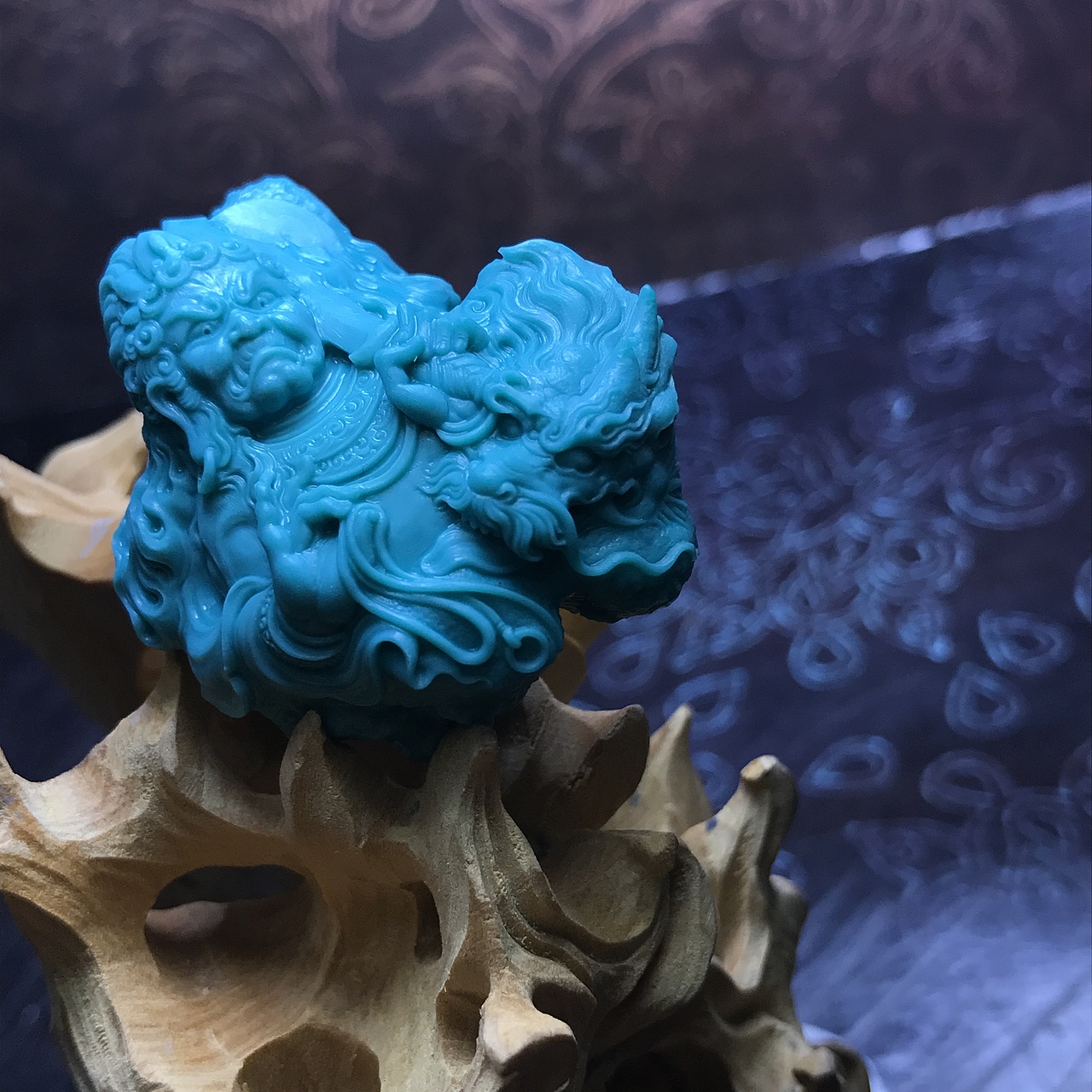 绿松石『不动明王』（图ZOTg1NjM5NzY=） - 工艺品设计 - 站酷设计师禅艺原创素材 - 站酷ZCOOL