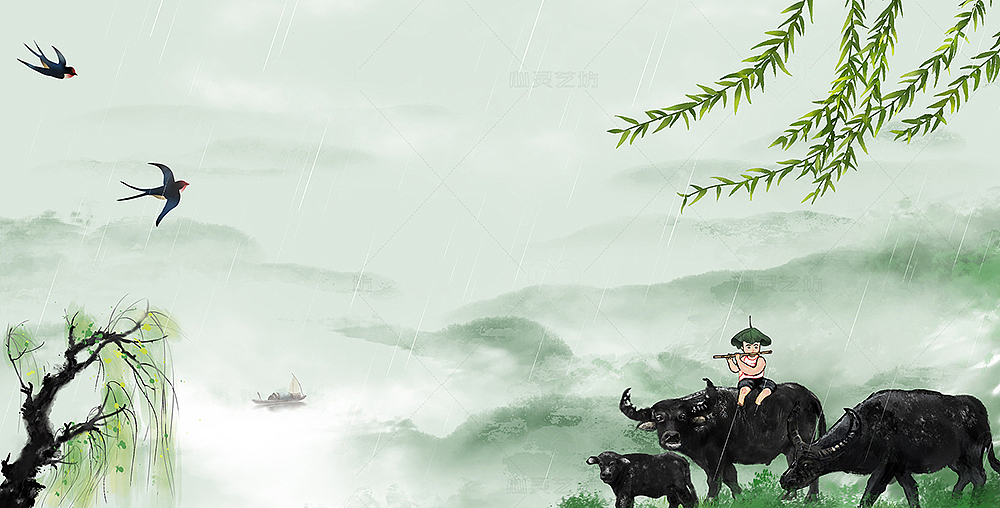 春季山水插画（图ZMjkwNTY4NjMy） - 商业插画 - 站酷设计师心灵艺坊原创素材 - 站酷ZCOOL