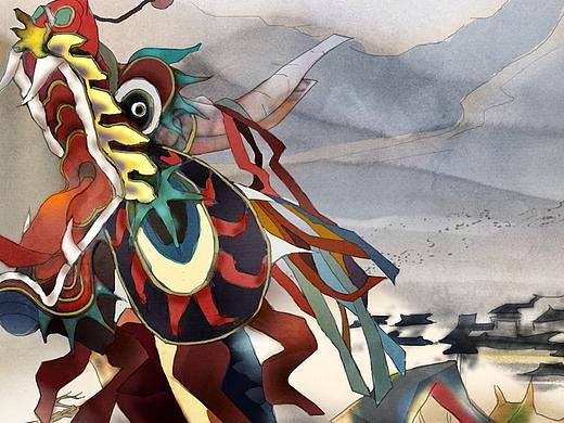 舞龙~~中国民俗场景