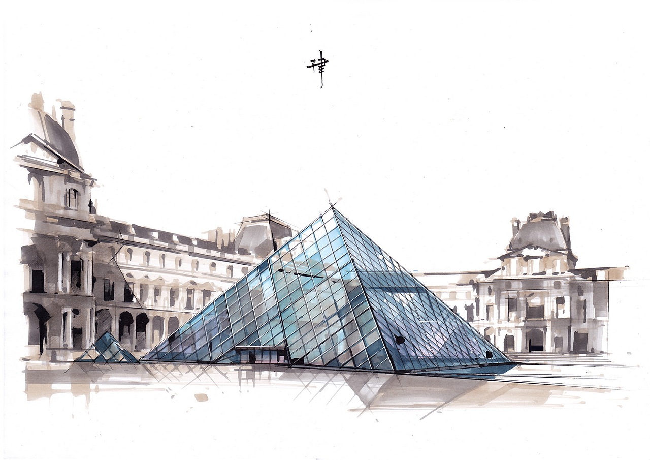 吕律谱建筑手绘作品(卓越手绘)