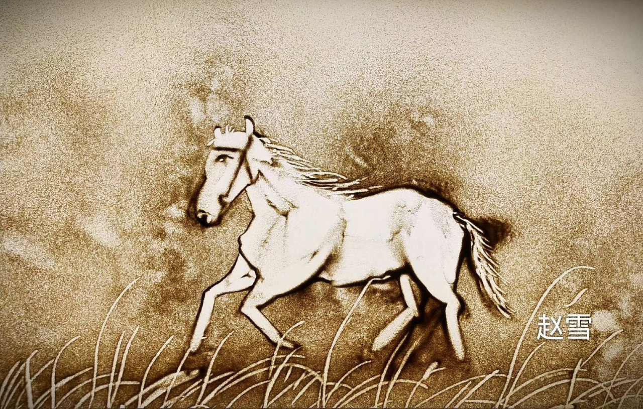 小动物走一波沙画