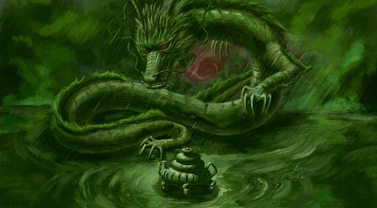 小青龙（图ZMzY0MTkxNzYw） - 艺术插画 - 站酷设计师山山而川Ann原创素材 - 站酷ZCOOL