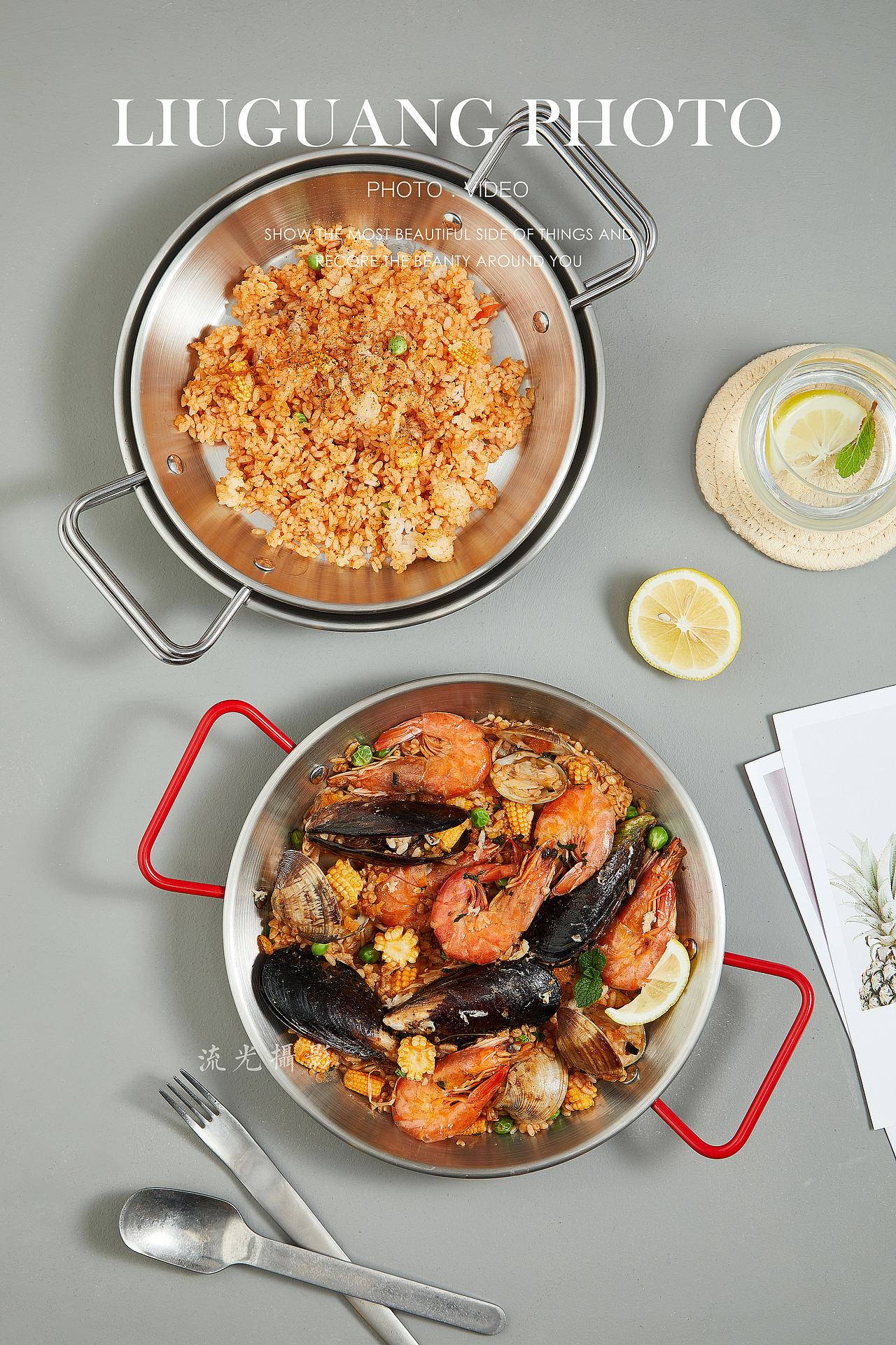 304不锈钢平底锅海鲜餐盘丨家居 餐具拍摄