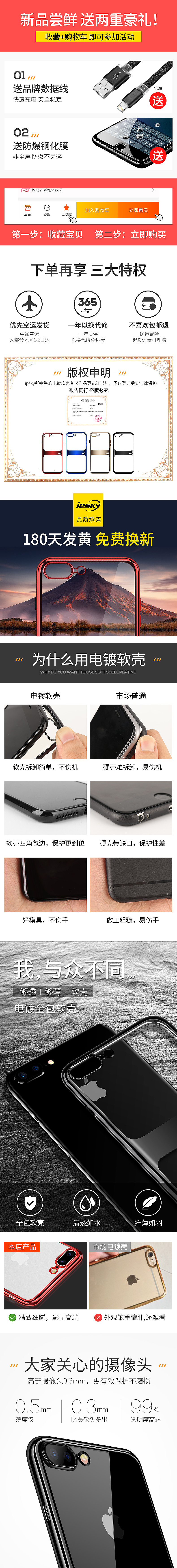 电镀手机壳详情页描述设计