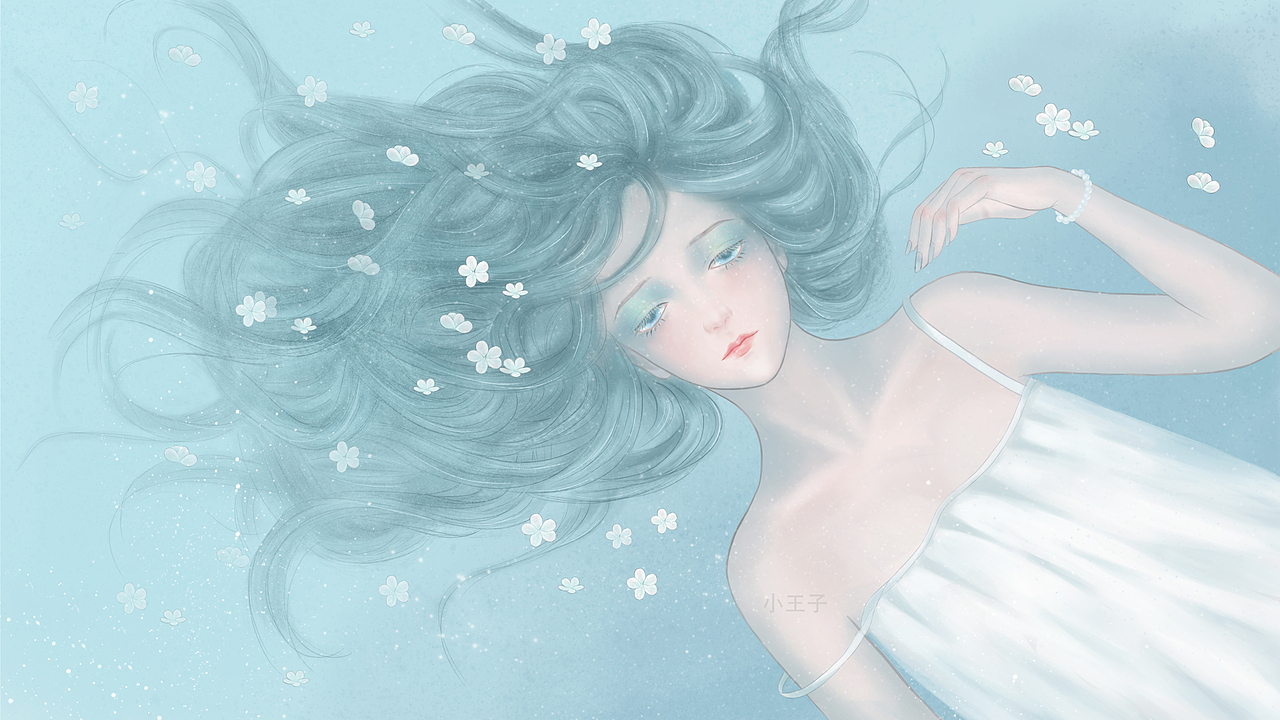 少女与花2（图ZMTYzMjA3ODMy） - 商业插画 - 站酷设计师长腿小王子原创素材 - 站酷ZCOOL