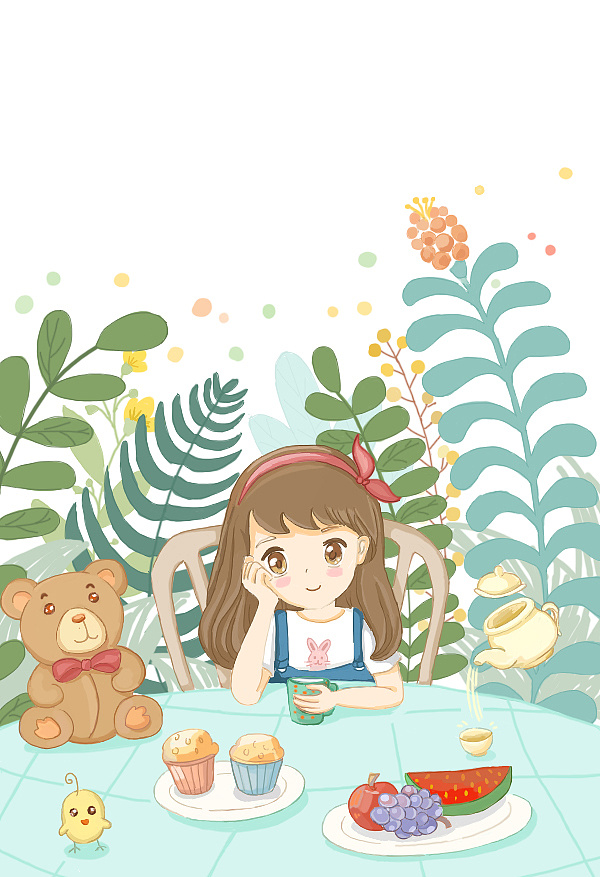 绘画临摹习作【野餐的小姑娘】