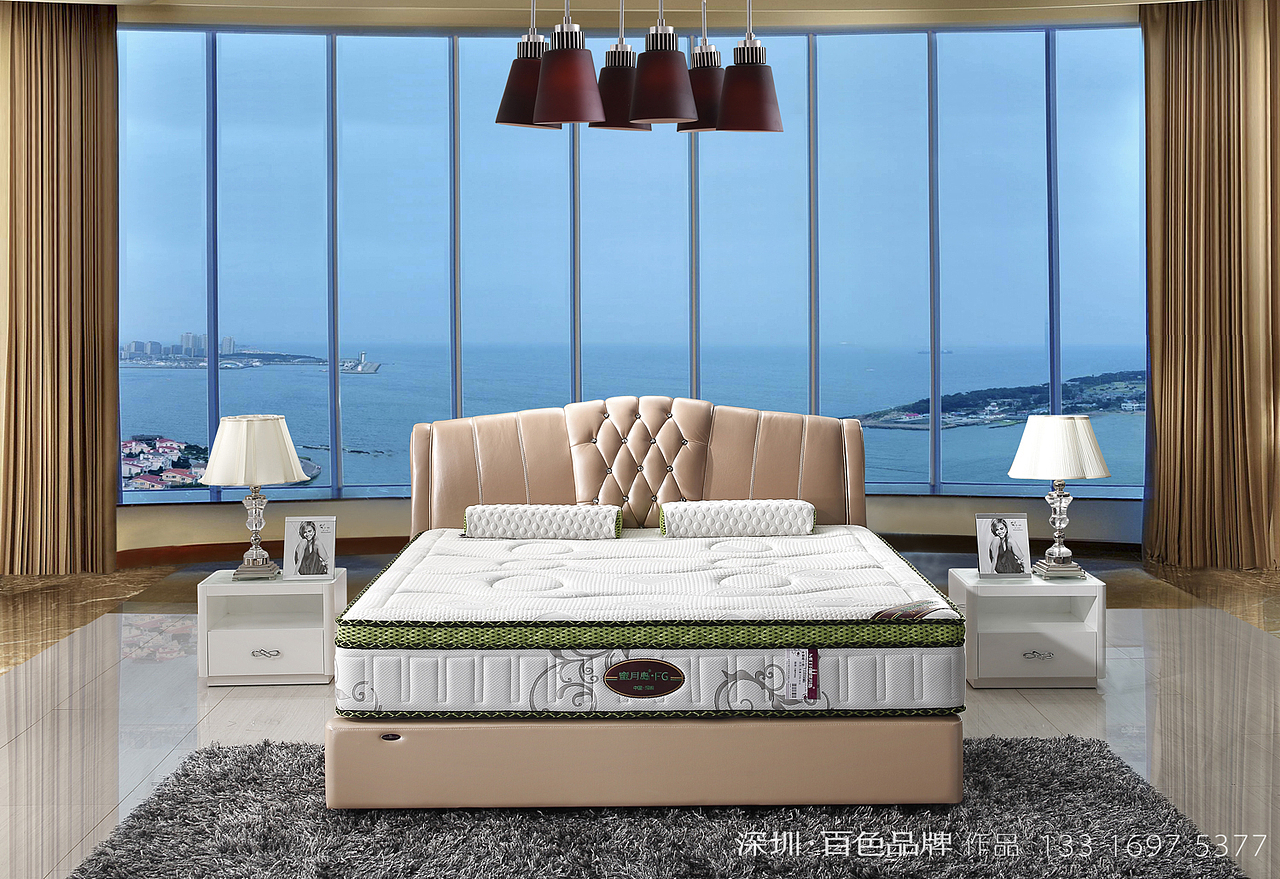 软床床垫摄影设计-蜜月岛（皮床、负离子床垫）（图ZMTAxNzQzMTgw） - 产品摄影 - 站酷设计师深圳百色品牌原创素材 - 站酷ZCOOL
