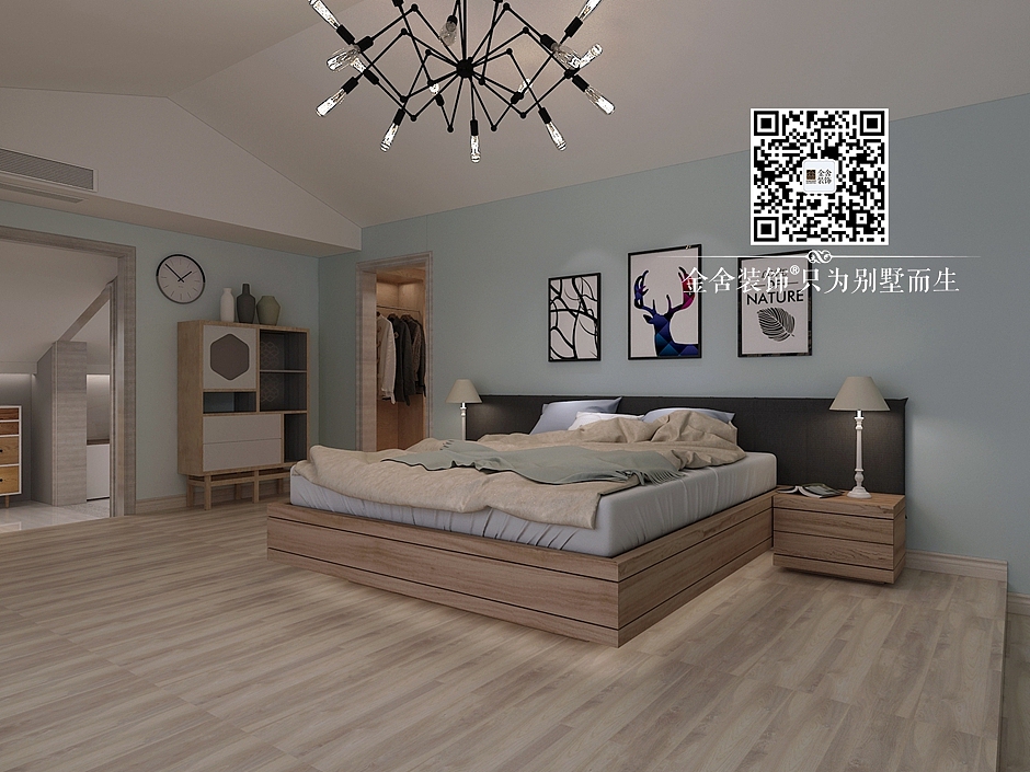 天山熙湖装修案例——250平米——北欧——金舍装饰