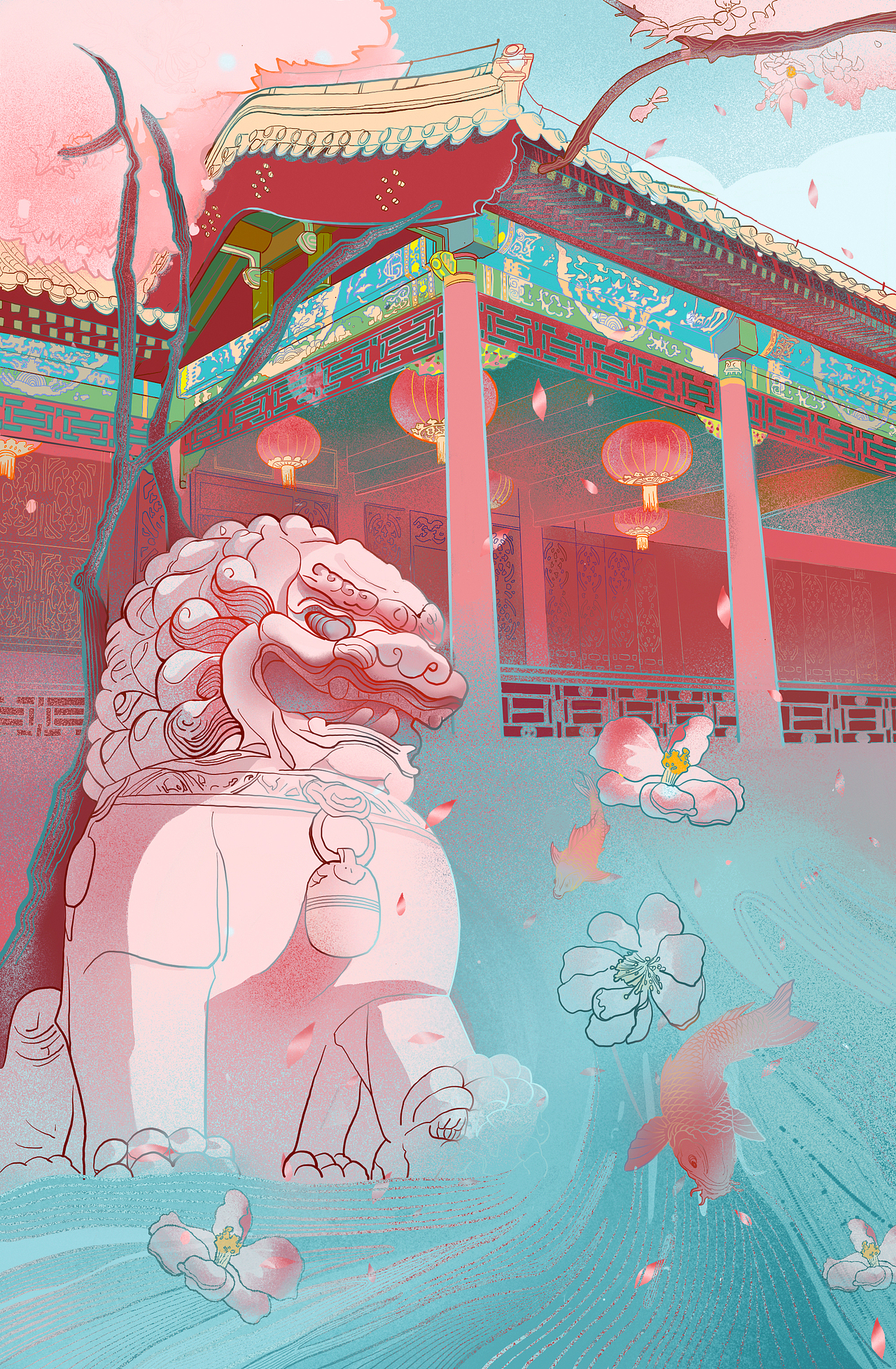 国风插画（图ZMjQyMjEzMzI0） - 商业插画 - 站酷设计师叉叉啼原创素材 - 站酷ZCOOL
