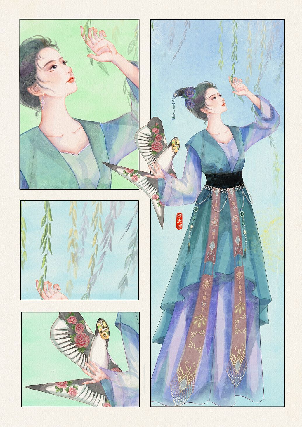 原创古风分镜（图ZMzM1NzQwNTQ4） - 商业插画 - 站酷设计师燕麦周原创素材 - 站酷ZCOOL