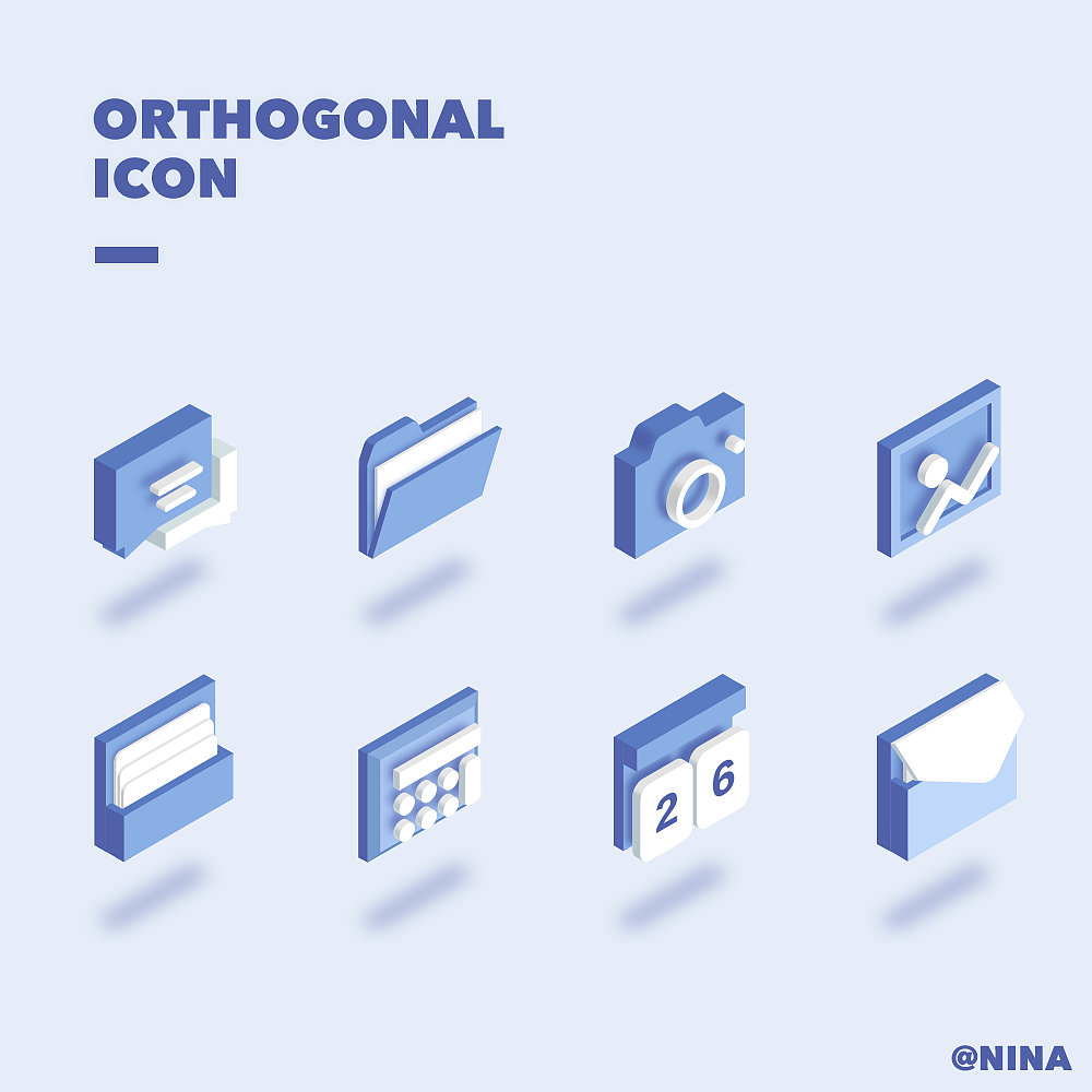 一组正交透视icon（图ZMTE1MTk2MTM2） - 图标 - 站酷设计师佳木Nina原创素材 - 站酷ZCOOL