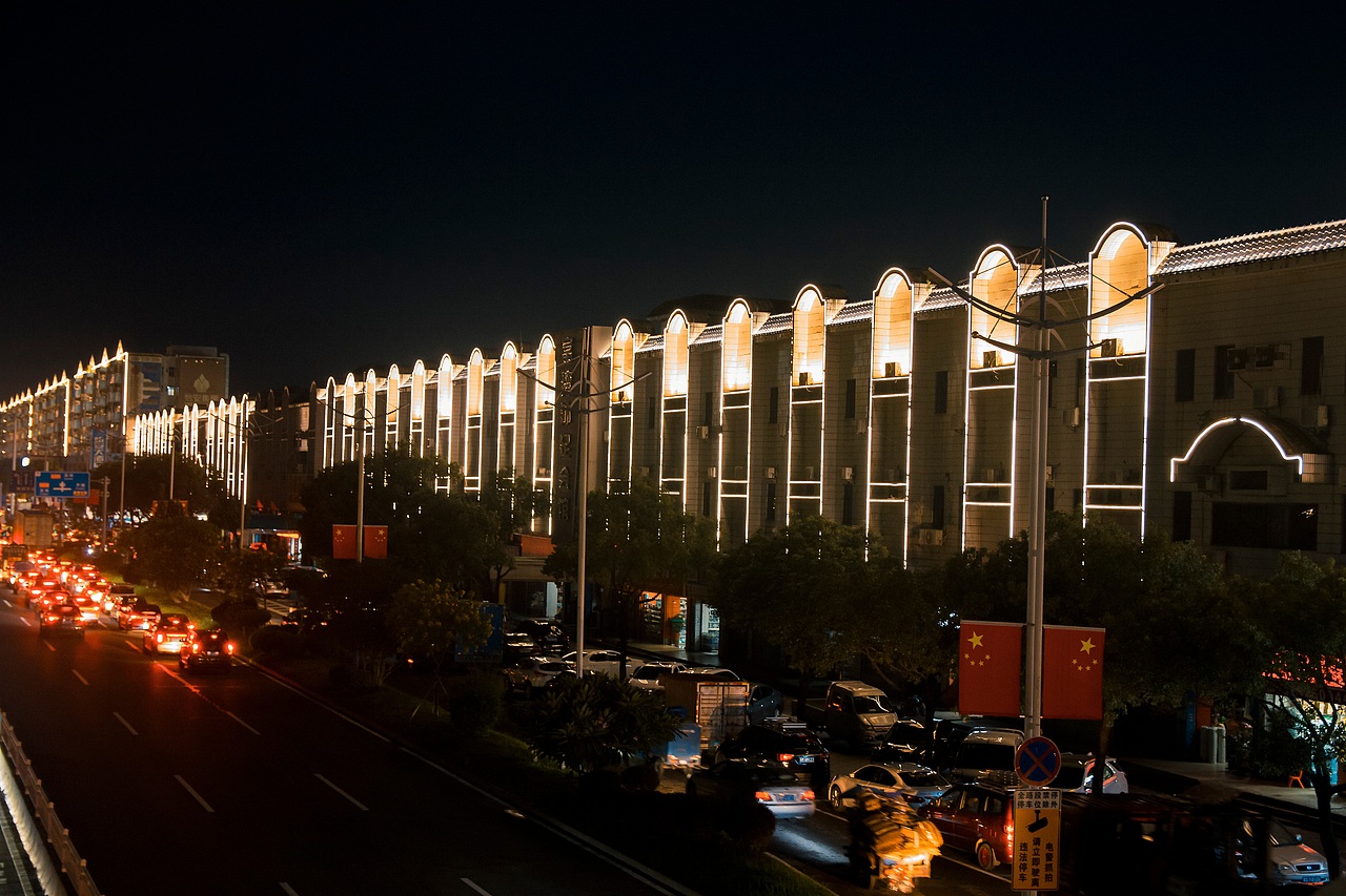 东莞凤岗雁田周边街景城市夜景