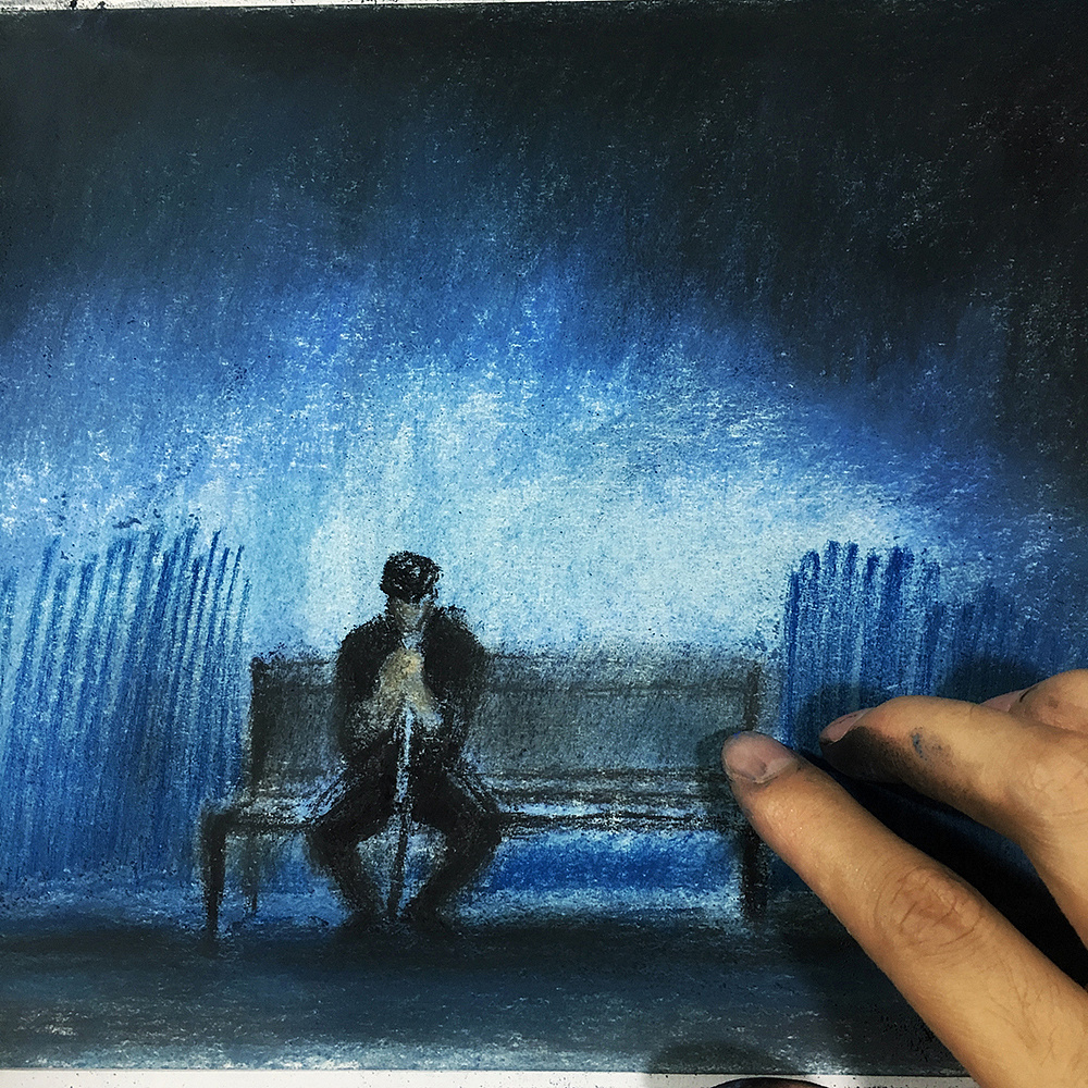 oy色粉画孤独患者2