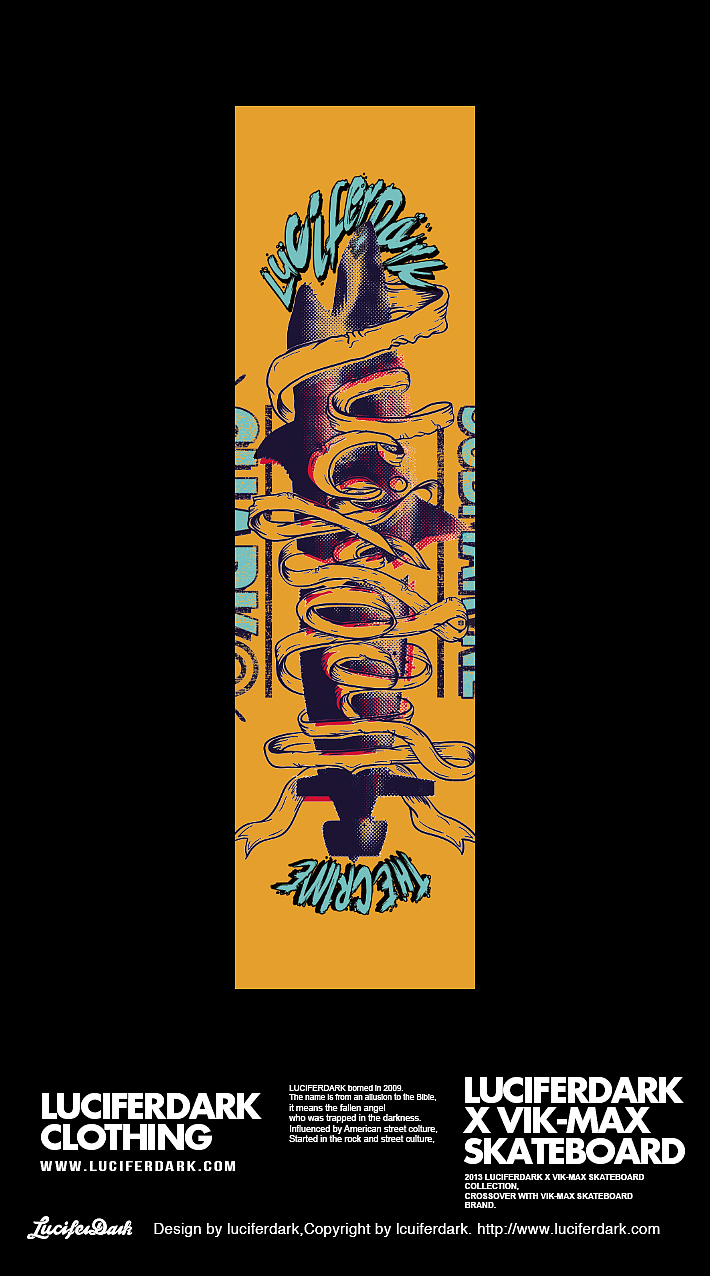 VIK-MAX 合作款滑板设计（图ZMjQ3MTk4ODg=） - 商业插画 - 站酷设计师luciferdark原创素材 - 站酷ZCOOL
