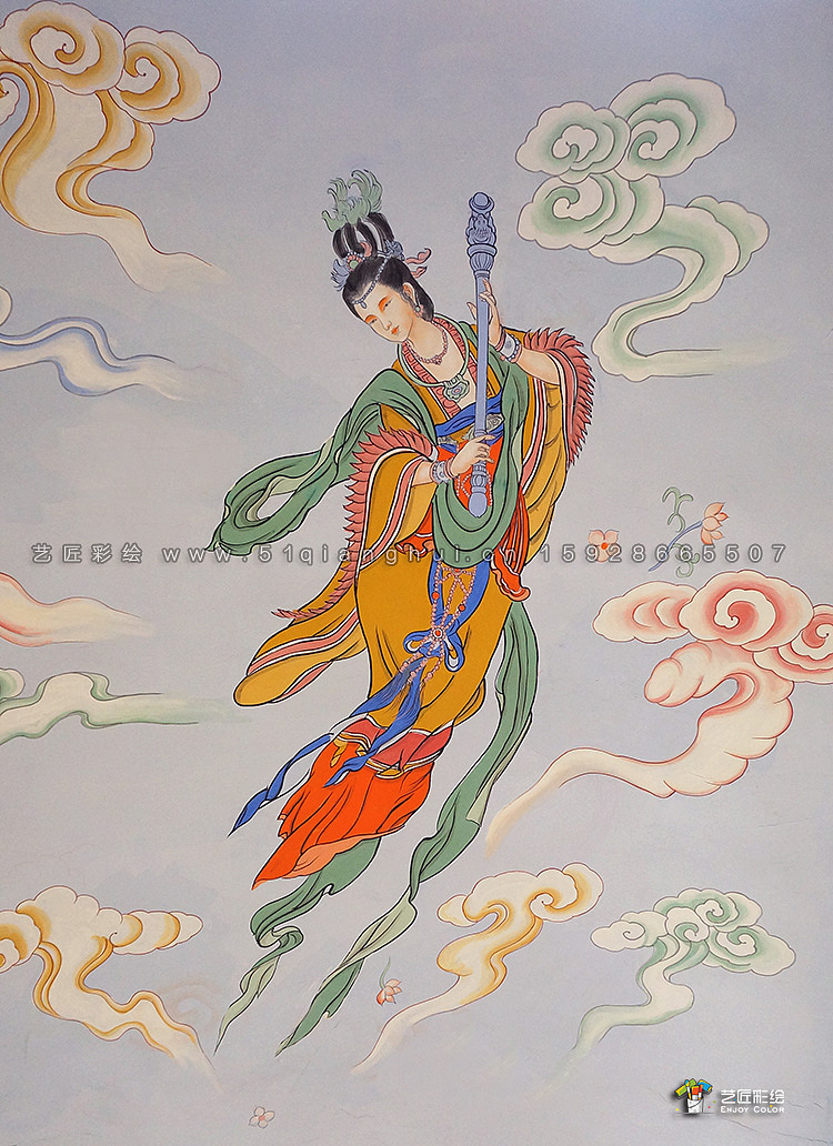 飞天仙女传统人物彩绘