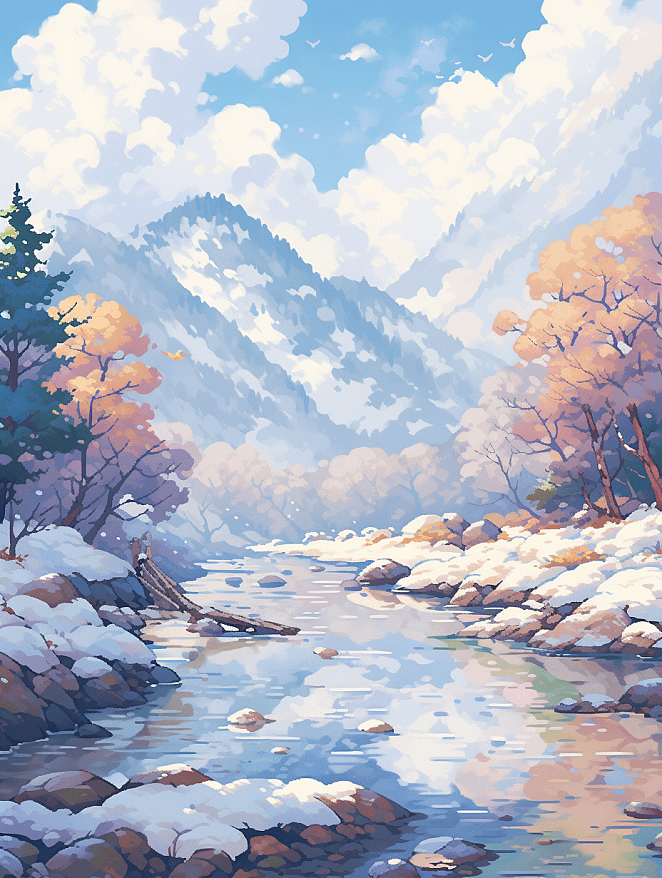 像素级—雪景插画