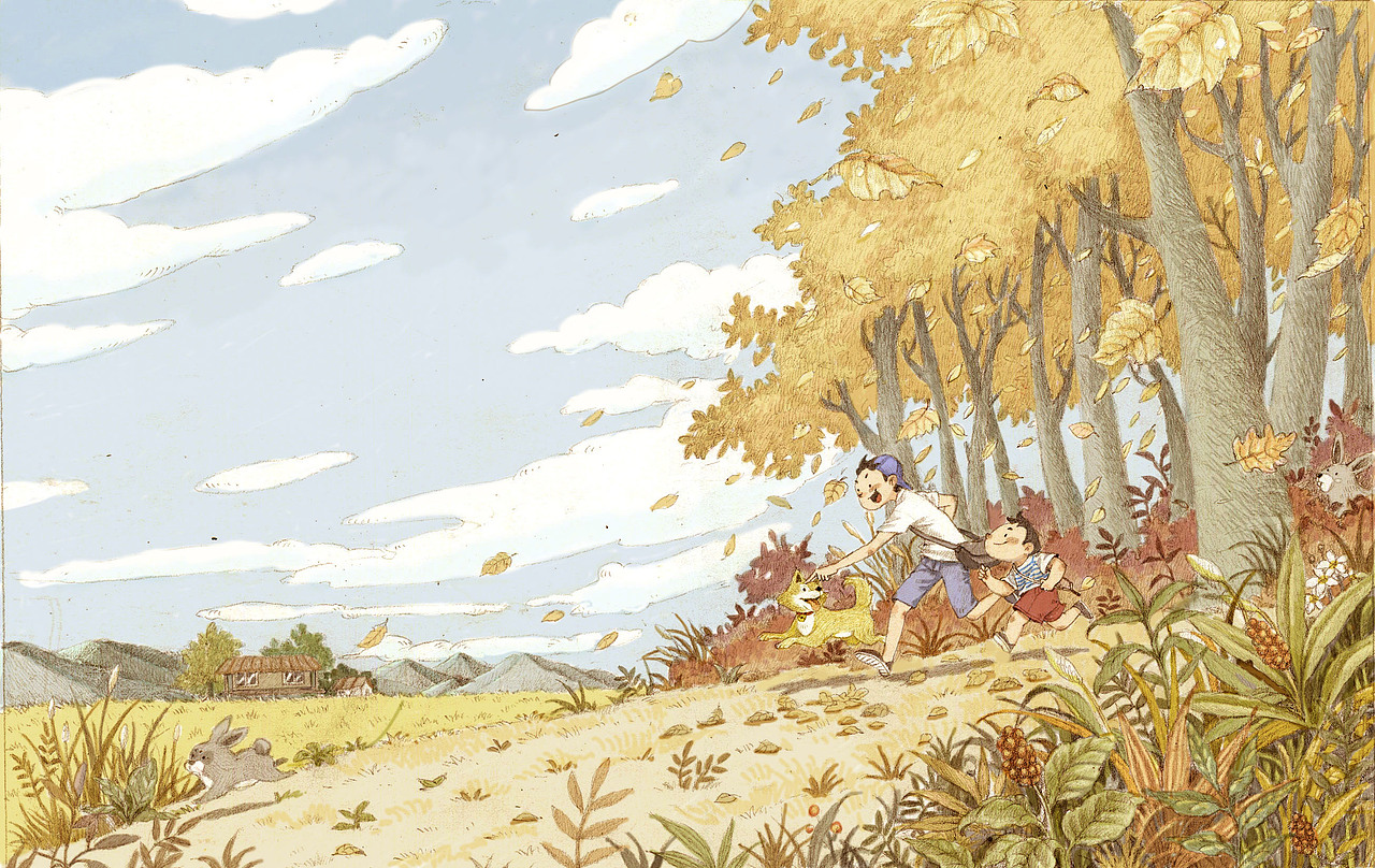 秋（图ZNjA1NzM4NDQ=） - 商业插画 - 站酷设计师v月白v原创素材 - 站酷ZCOOL