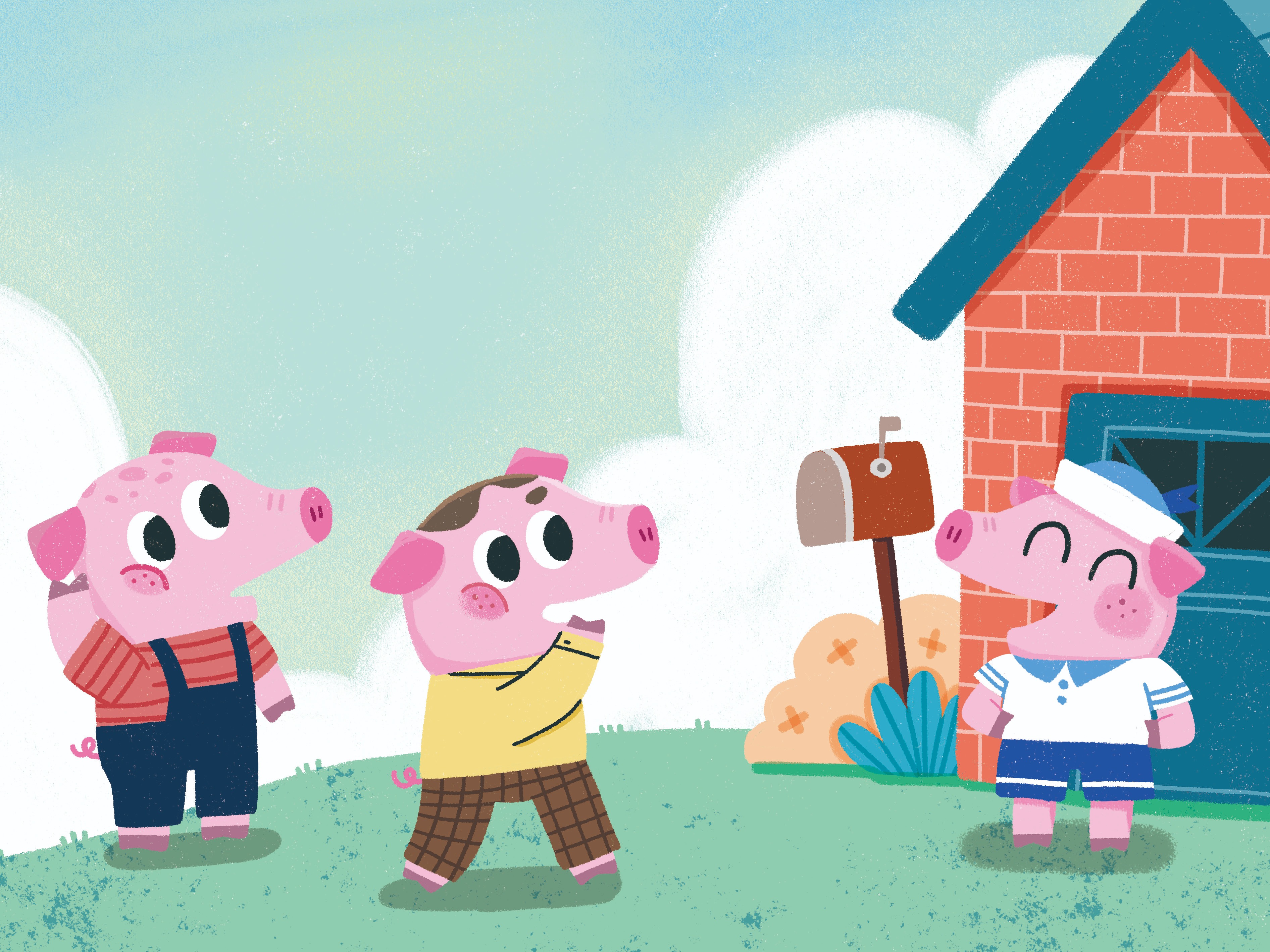三只小猪|插画|创作习作|起点H - 原创作品 - 站酷 (ZCOOL)