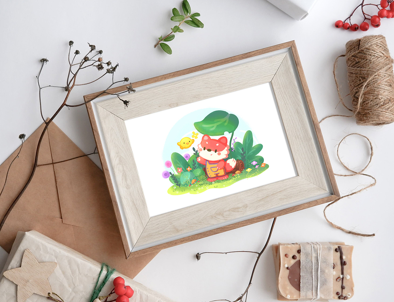 小狐狸的夏日（图ZMzA4Nzc4Mjky） - 商业插画 - 站酷设计师甜心豹豹子原创素材 - 站酷ZCOOL