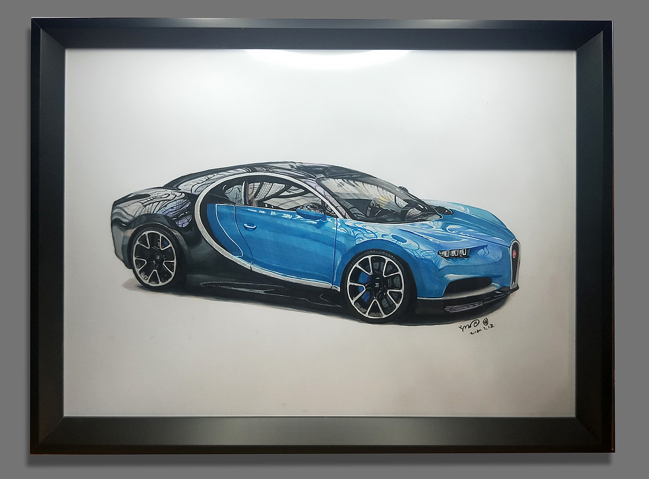 重拾手绘临摹学习布加迪chiron