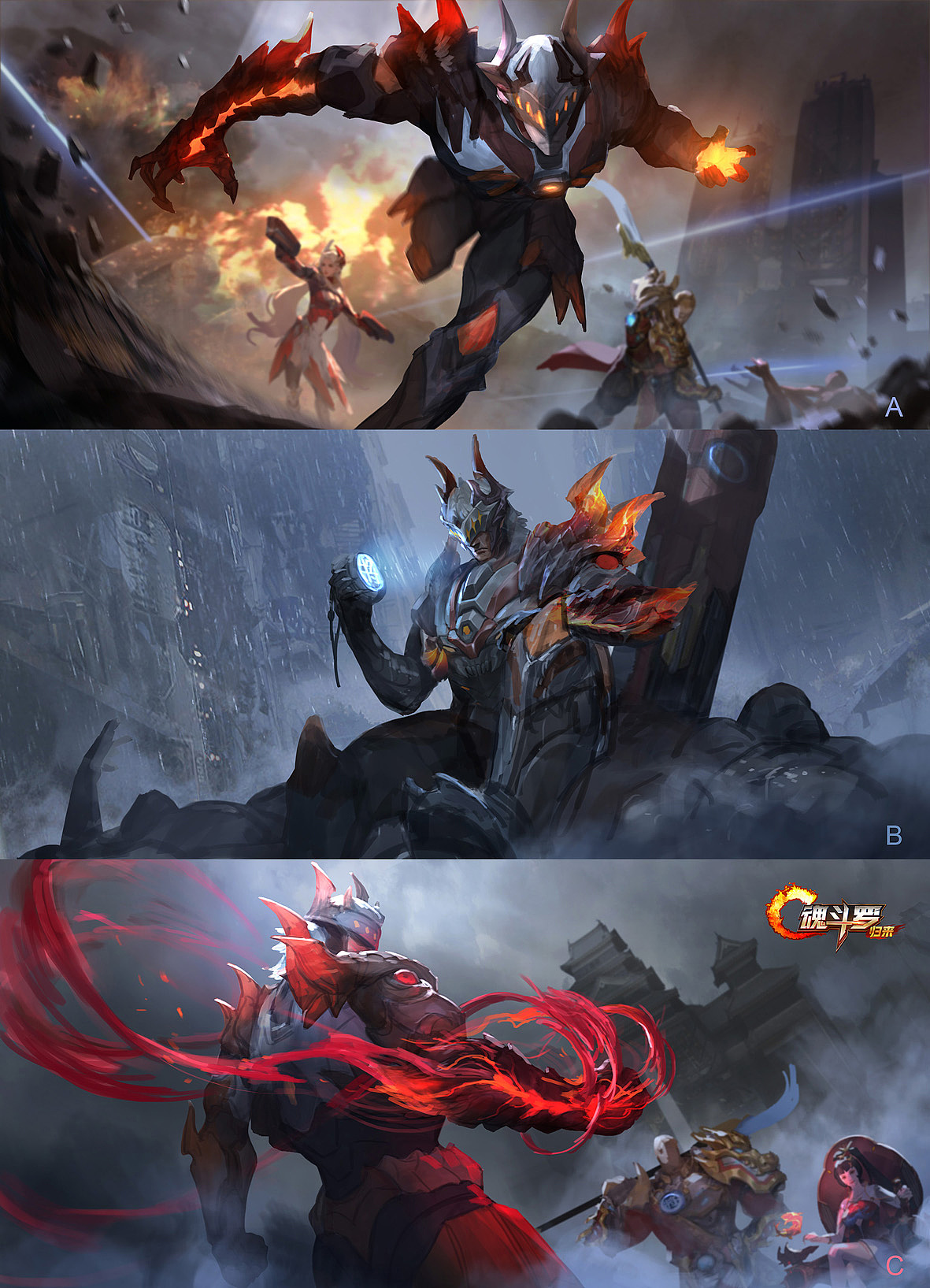 为游戏《魂斗罗：归来》创作的角色插图