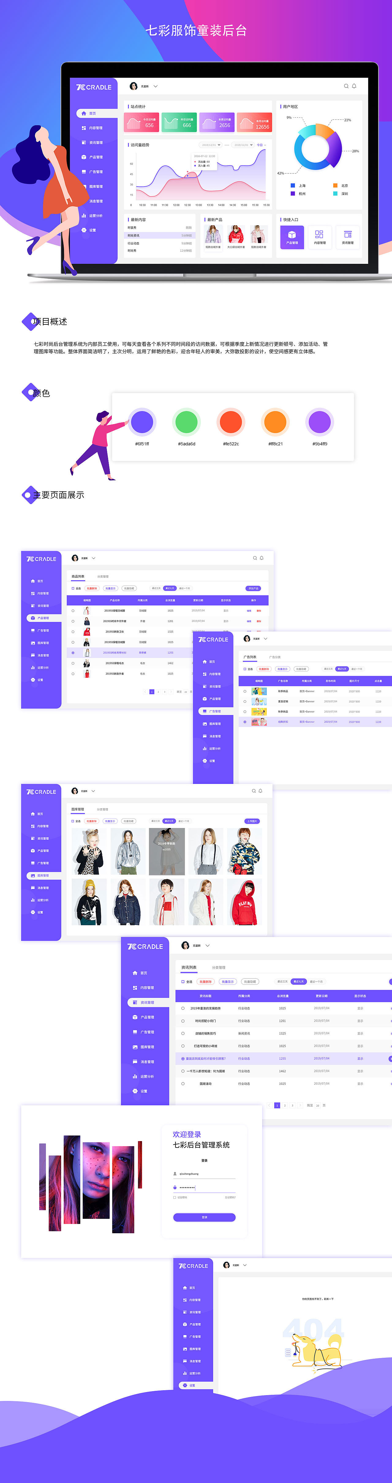 七彩服饰后台管理系统（图ZMTg5MTMwODc2） - 其他UI - 站酷设计师尖叫的牙齿原创素材 - 站酷ZCOOL